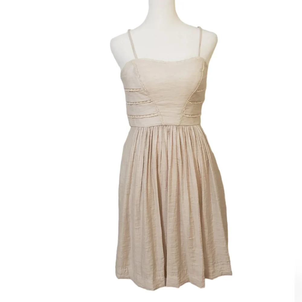 Jessica Simpson Nude Mini Dress With Straps Size 4 - Picture 1 of 16